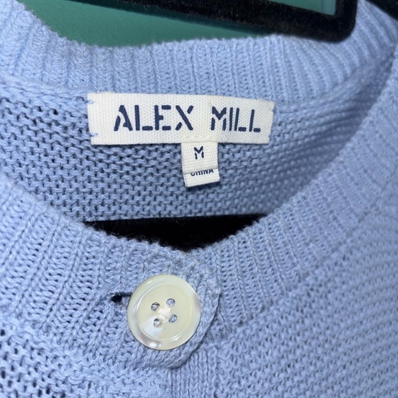 Alex Mill medium Light Blue Short Sleeve Cardigan - Picture 3 of 6